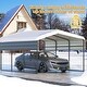 preview thumbnail 6 of 7, Erommy Outdoor Carport with Galvanized Steel Roof - Multi-Use Shelter, Sturdy Metal Carport for Cars, Boats, and Tractors