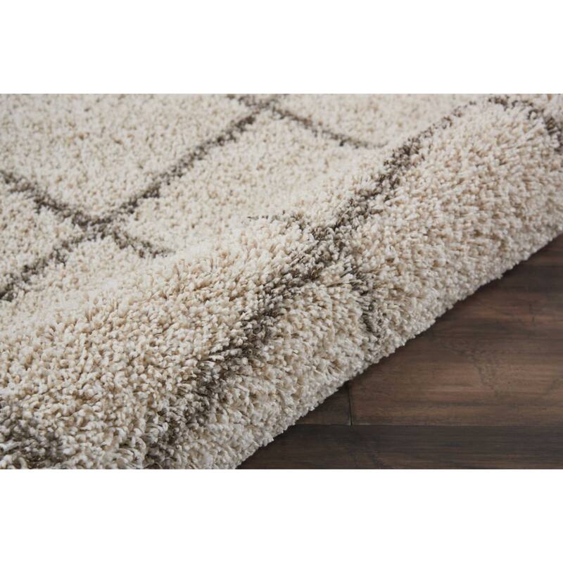 Nourison Brisbane Large Diamond Geometric Modern Shag Area Rug