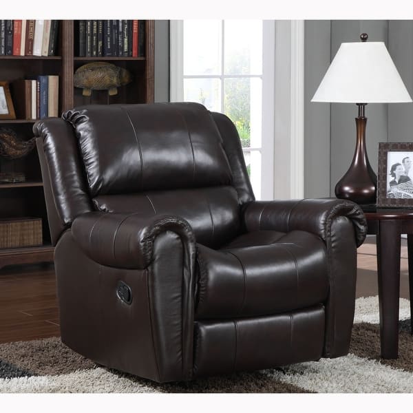 Kadri Brown Italian Leather Rocker Recliner Chair Overstock 28067833