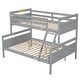 preview thumbnail 11 of 20, Twin Over Full Bunk Bed with Ladder and Safety Guardrail, Convertible Design in Gray, Ideal for Bedrooms