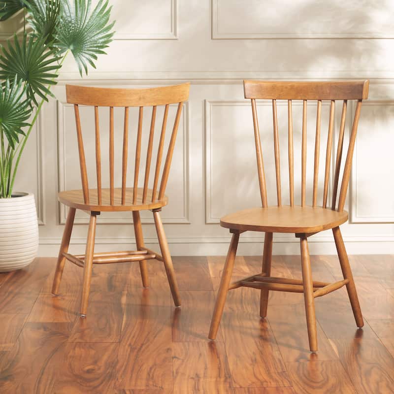 SAFAVIEH Suhair Spindle Farmhouse Dining Chair (Set of 2) - 20.5" x 21" x 36" - 21"W x 21"D x 36"H - Walnut