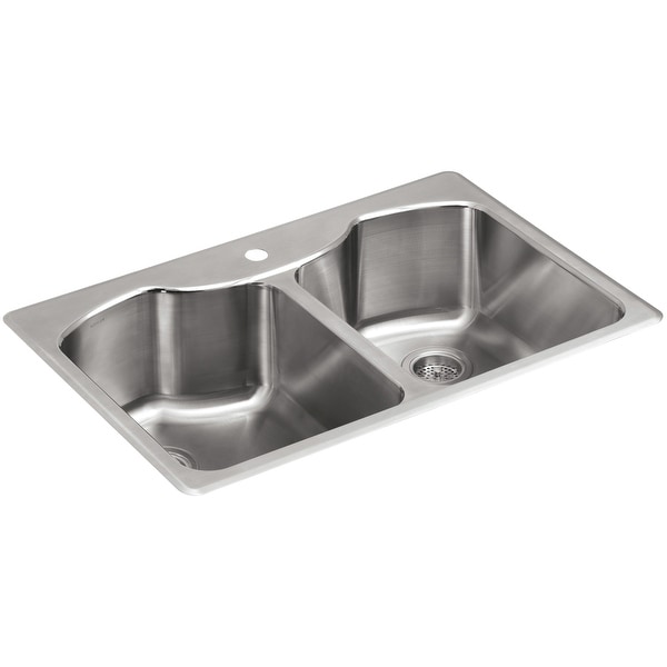 Kohler K-3842-1 Octave 33" Double Basin Top-Mount 18-Gauge Stainless Steel Kitchen Sink with SilentShield - Stainless Steel