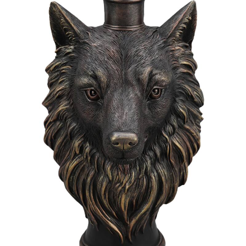 Wolf Head Accent Table Animal Statue End Tables Livingroom