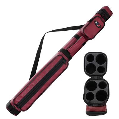 GSE™ 2x2 Square Hard Billiard Pool Cue Stick Carrying Case, Billiard Cue Case Holds 2 Butts/2 Shafts (5 Colors)