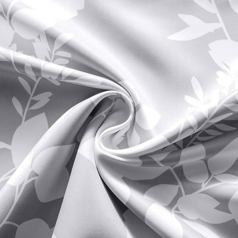 DriftAway Tier Curtains for Kitchen Windows Floral Delight Botanic Pattern Set of 2 Rod Pocket Window Treatment - 30''Wx24''L