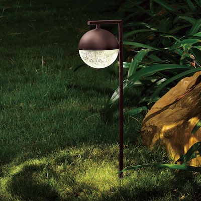 Lisle Low-Voltage Bronze Outdoor Landscape Path Light LED Clear Glass - 5-in W x 19.5-in H x 6.25-in D