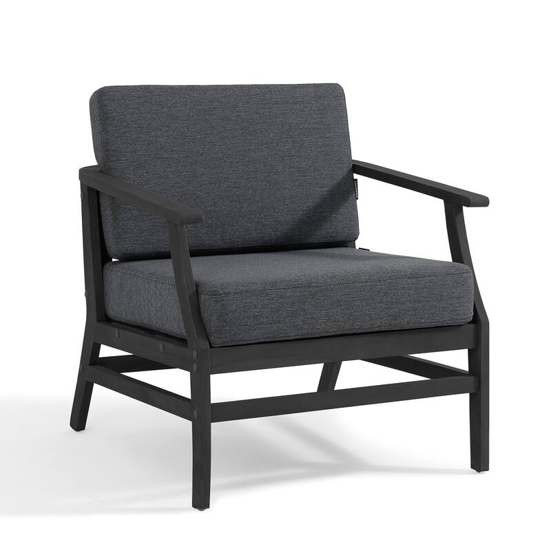 2 Set Patio Teak Wood Outdoor Chair with Cushions