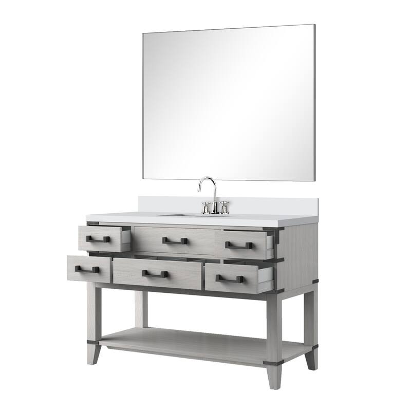 Norwalk Bath Vanity with Cultured Marble Top, Sink, Mirror and Faucet