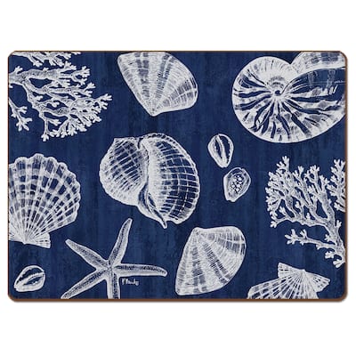 Cala Home Hardboard Placemats - St. Tropez Shells - Set of 4 - 15.5x11.25x.208