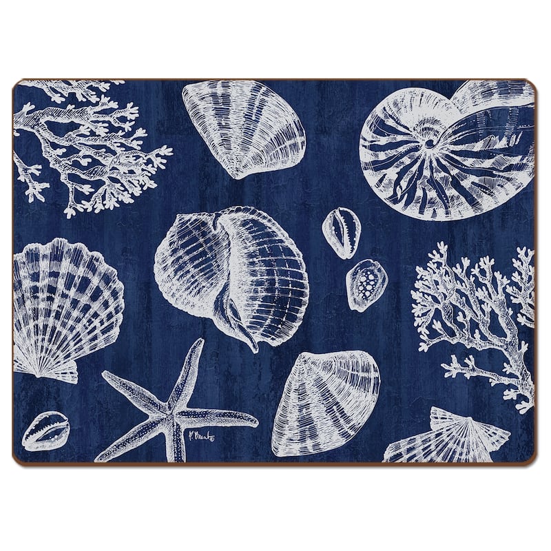 Cala Home Hardboard Placemats St. Tropez Shells Set of 4 15.5x11