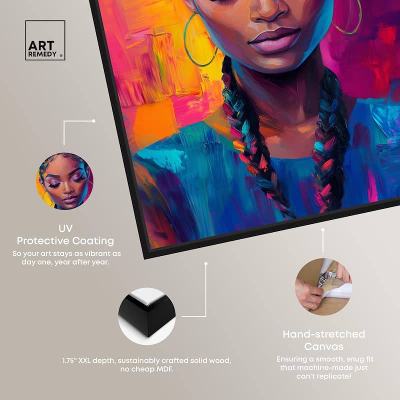 Bold Colorful Braids Canvas by Art Remedy