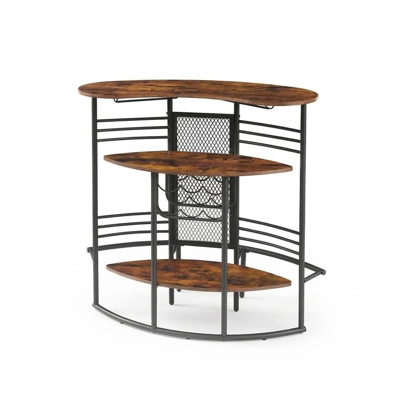 43 In Industrial Home Bar Unit with Footrest