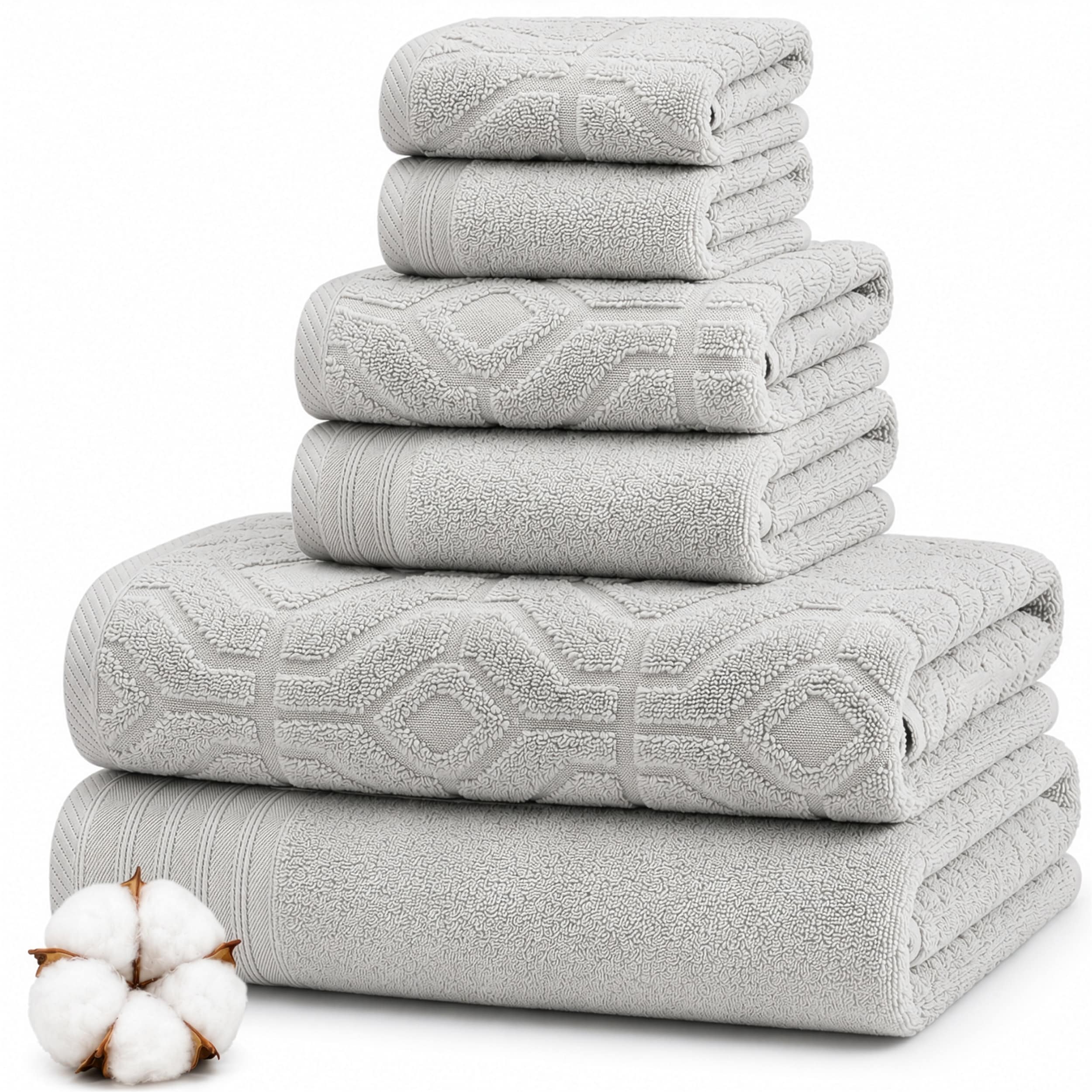 Modern Threads 6-Piece Yarn Dyed Diamond Gate Jacquard Towel Set