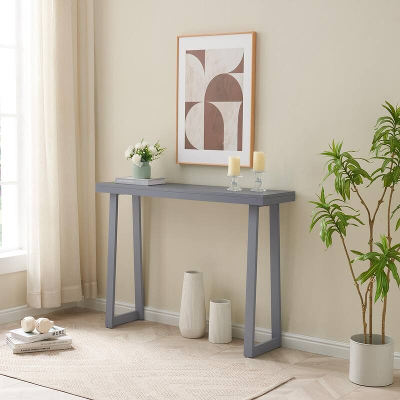 Claude Collection Wood 36" Modern Console Table with Shelf - Grey