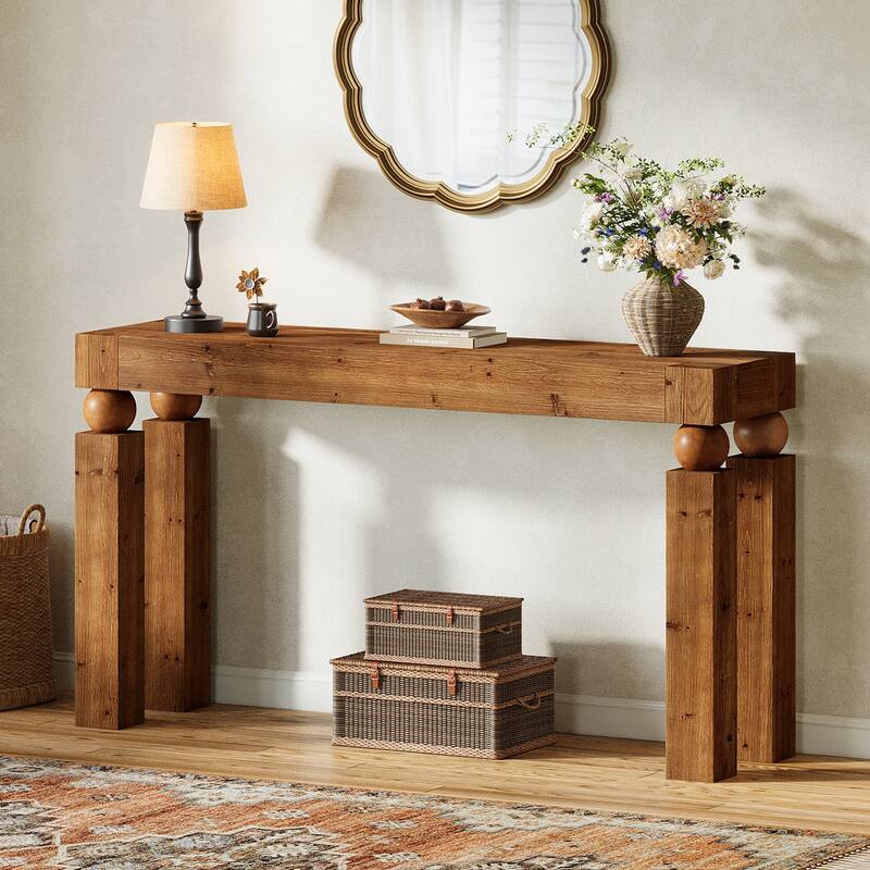 Solid Wood Console/Entryway Table - Brown