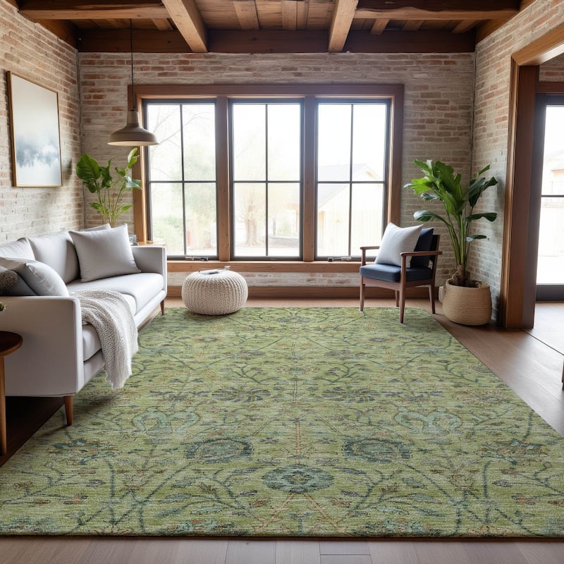Premium Washable Super Soft Classic Traditional Mayfield Rug - Mint - 8' x 10'