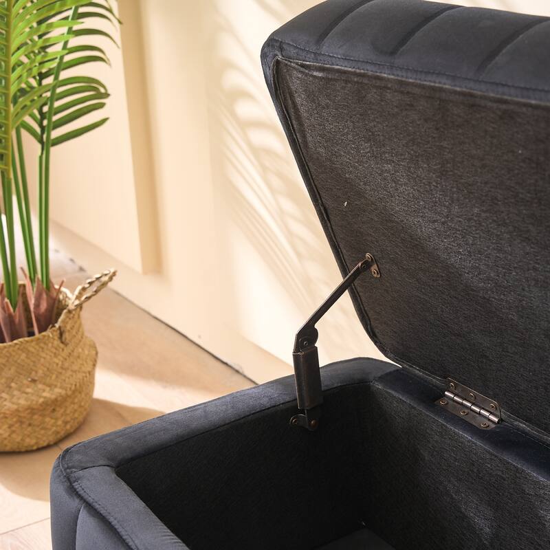49.21"Wide Velvet Storage Soft Bench for Living Room, Entryway and Bedroom