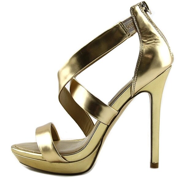 bcbg gold heels