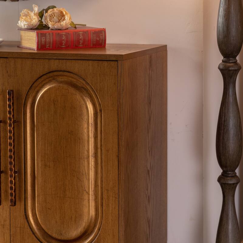 Sideboard Buffet Cabinet with Storage - Wood Kitchen Cabinet with Adjustable Shelf