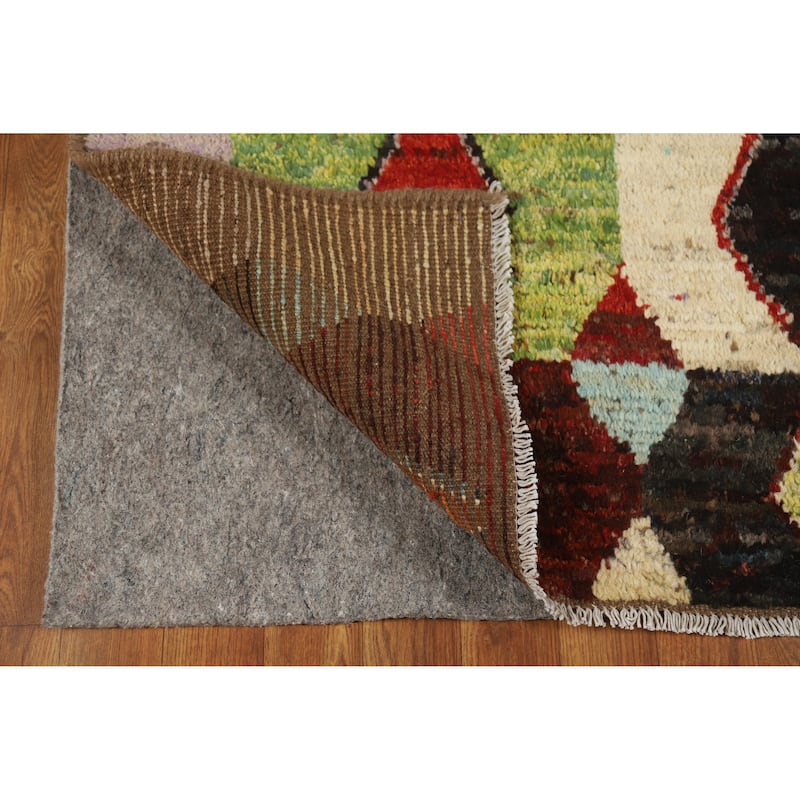 Multi-Color Geometric Moroccan Oriental Area Rug Handmade Wool Carpet - 5'7" x 7'7"