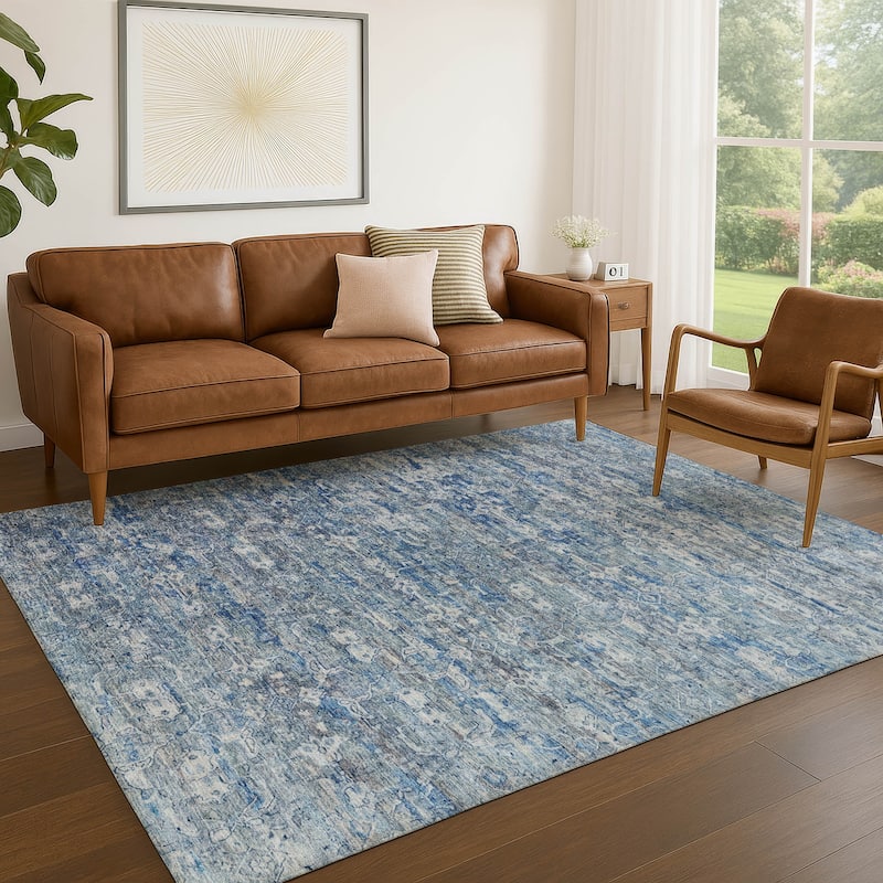 Machine Washable Indoor/ Outdoor Traditional Harmony Chantille Rug