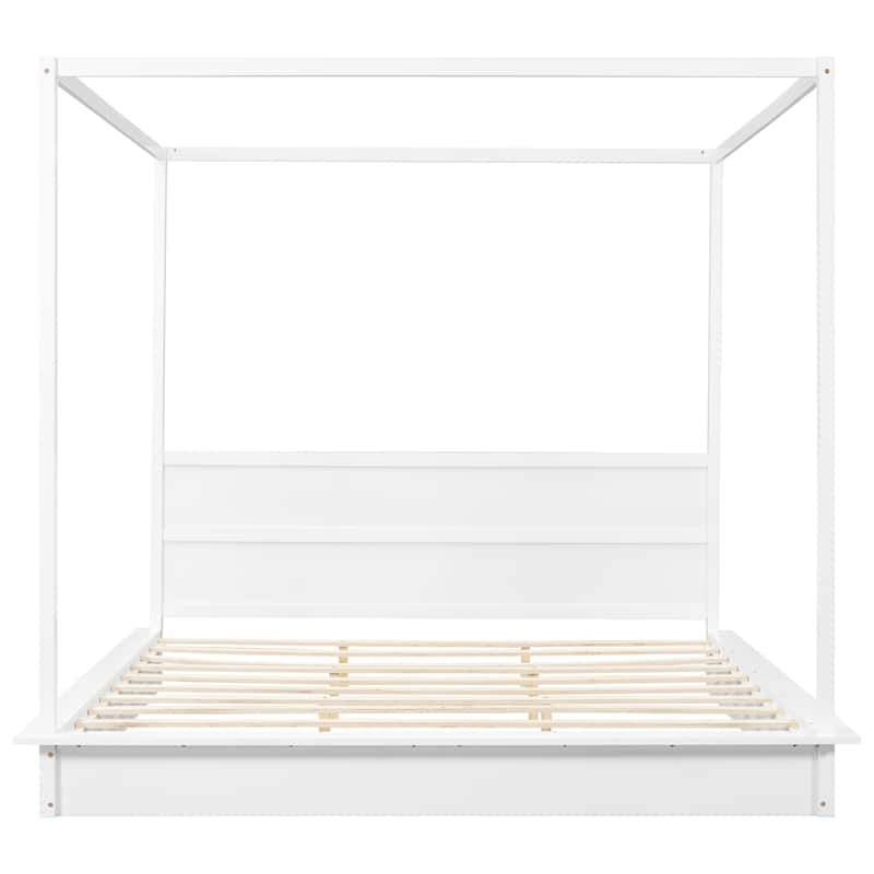 Canopy Platform bed With Support Slats