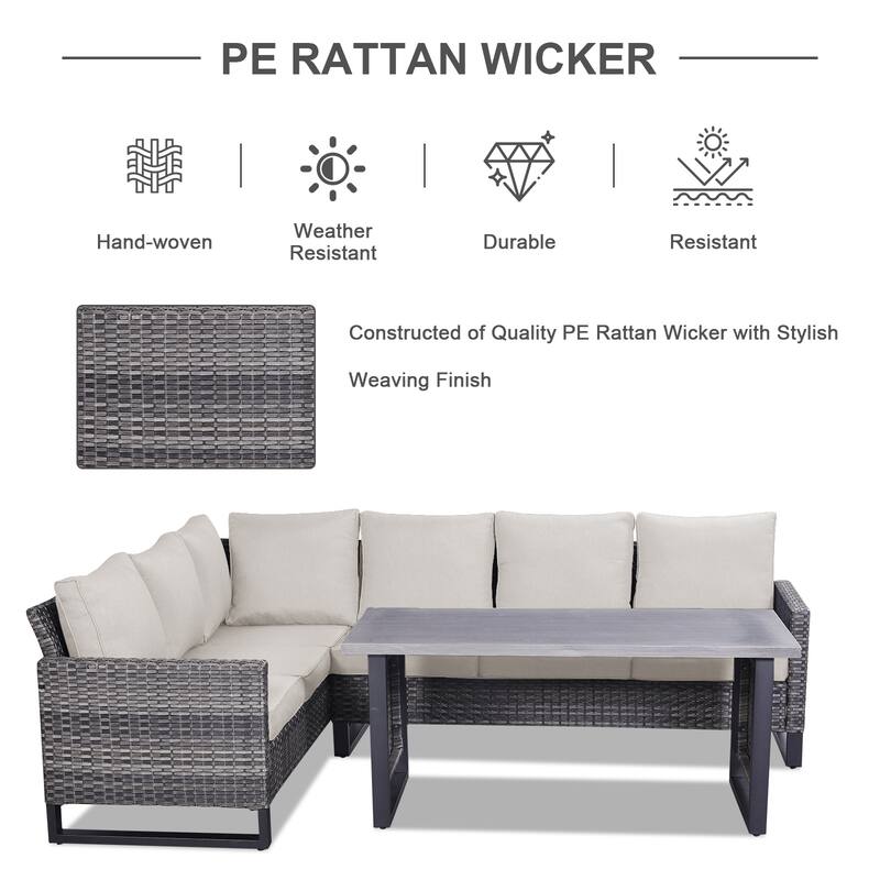 Gymojoy Patio Conversation Sofa Set with Chair