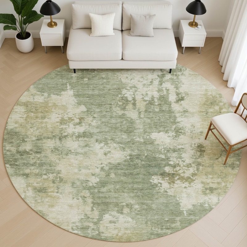 Premium Washable Super Soft Abstract Casual Mayfield Rug - Sage - 8' x 8'