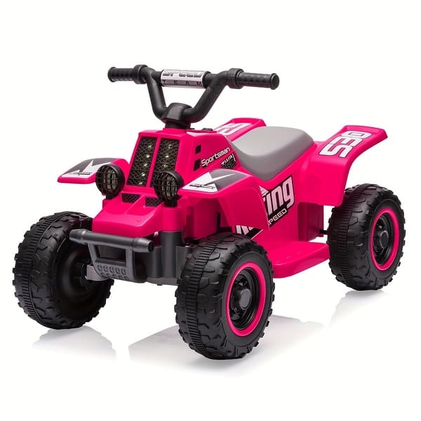 slide 2 of 5, 6V Ride-On ATV, Ride-On Vehicle, with Rechargeable Battery, Drive Forward and Reverse, Max Weight 55 lbs, Rose Red Rose red