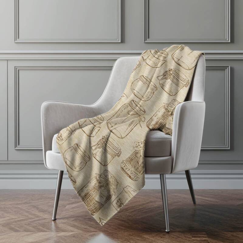 Premium Machine Washable ASB173 Modern Pantry Sherpa Throw Blanket