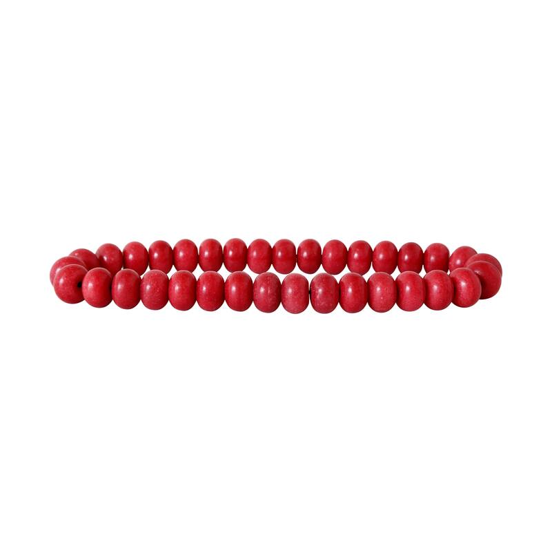 Artissance 12" Long Scarlet Red Marble Abacus Bead - Red