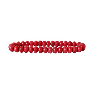 Artissance 12" Long Scarlet Red Marble Abacus Bead
