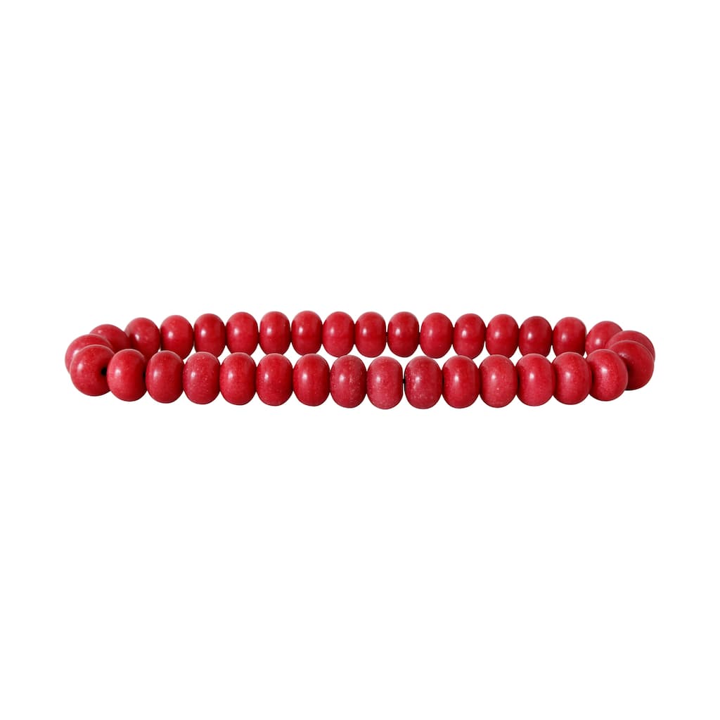 Artissance 12" Long Scarlet Red Marble Abacus Bead