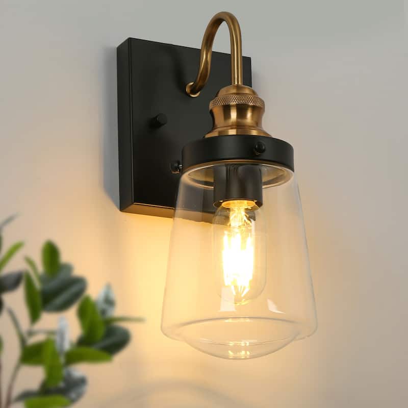 Cozia Modern 1-light Black Gold Wall Light Dimmable LED Sconce