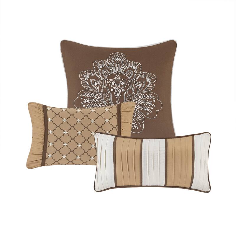 Madison Park Venetian Brown Gold 7-piece Jacquard Comforter Set