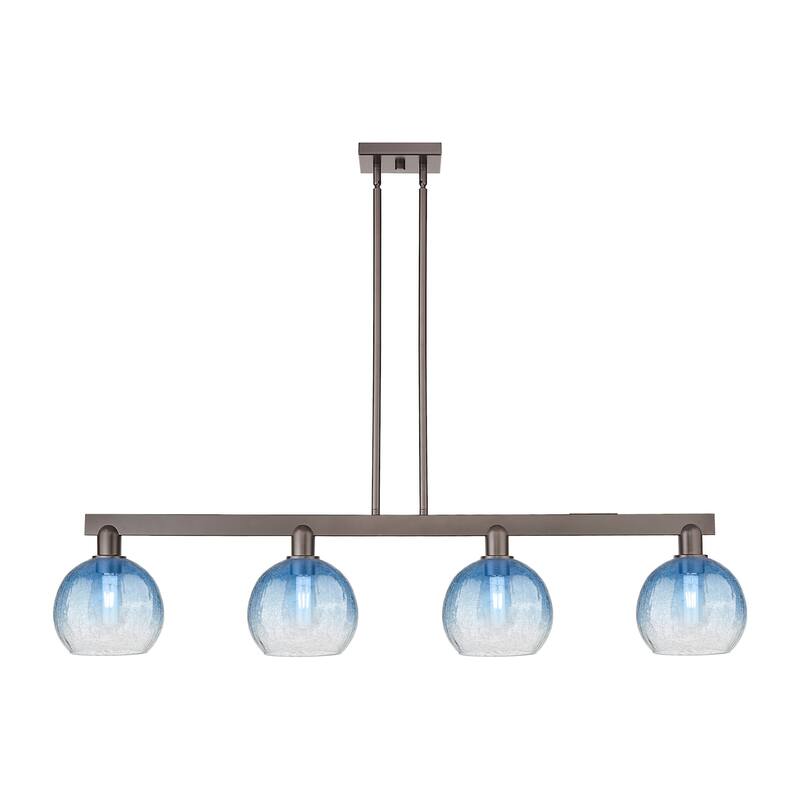 Innovations Lighting 716-4I-12-48 Brookhaven Globe Linear Brookhaven - Oil Rubbed Bronze / Sapphire Blue