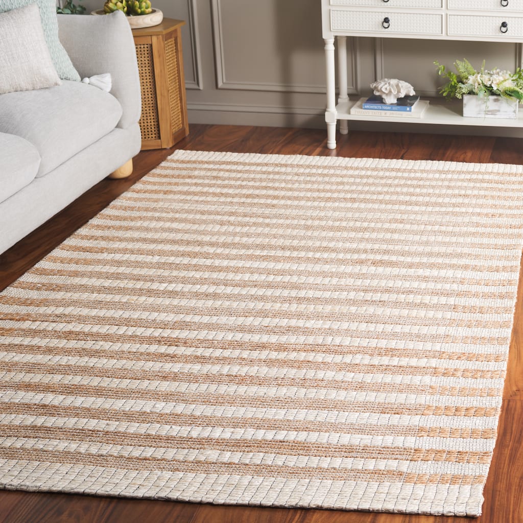 SAFAVIEH Flatweave Natural Ricarda Fiber Farmhouse Hemp Rug