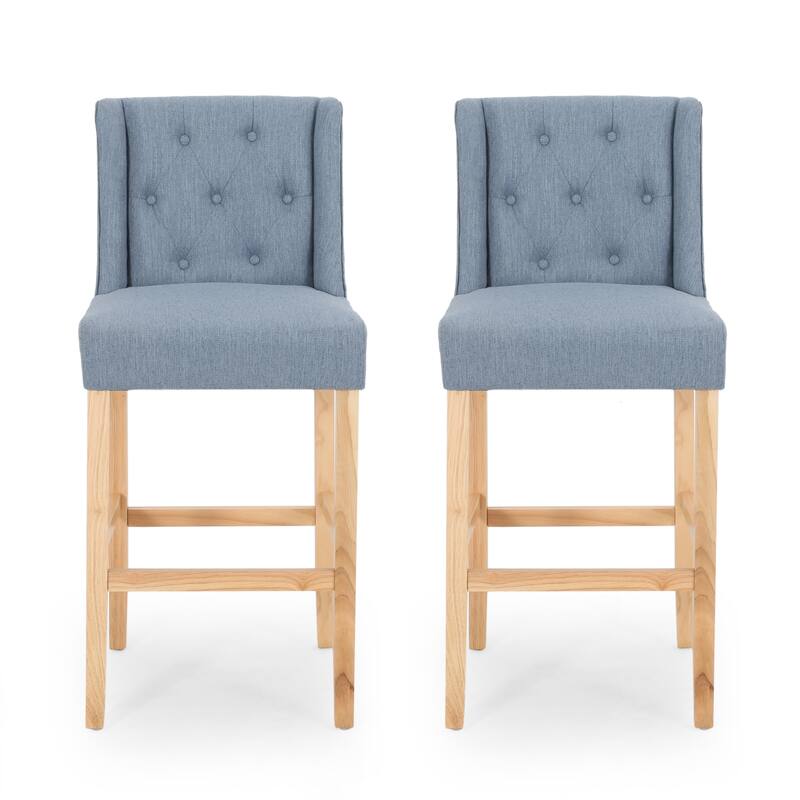 Vienna Contemporary Fabric Tufted Wingback 31 Inch Counter Stools, Set of 2