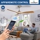 preview thumbnail 1 of 6, 52 in. Wood Color Ceiling Fan Without Light for Patios, Modern Noiseless Ceiling Fan with Remote APP Control Wood