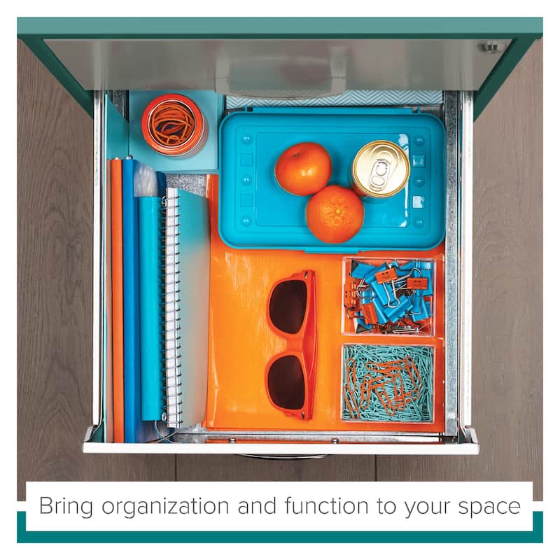 Space Solutions 18in. 2 Drawer Metal File Cabinet, Teal