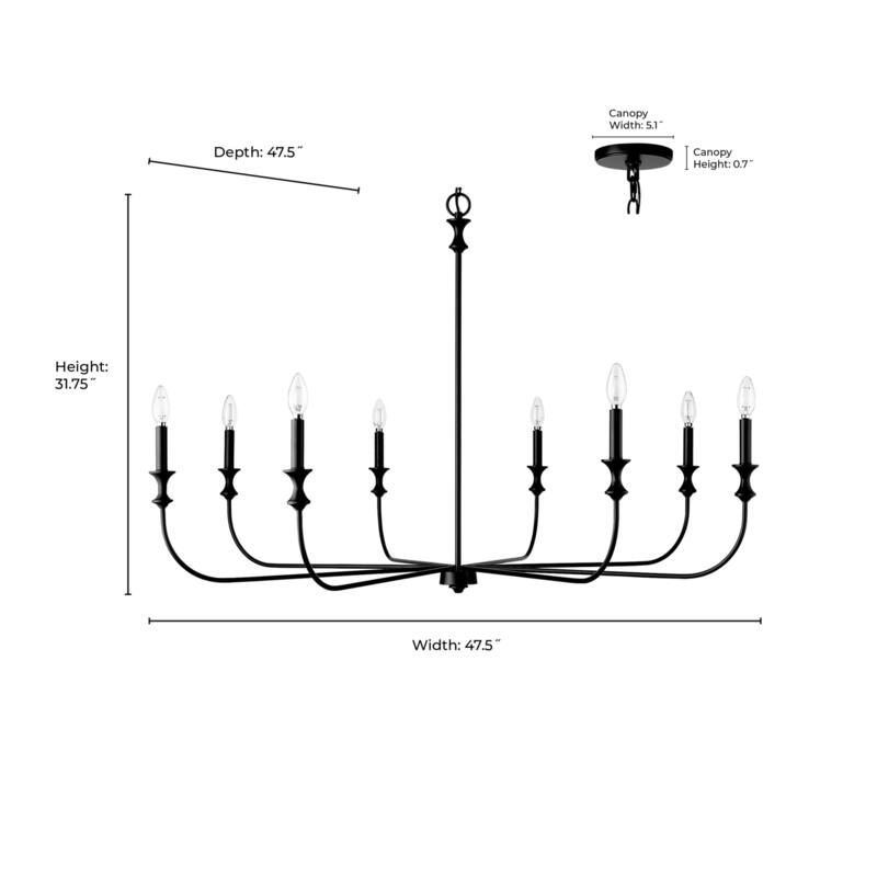 Millennium Lighting 29608 Savanne 8 Light 48" Wide Taper Candle Style