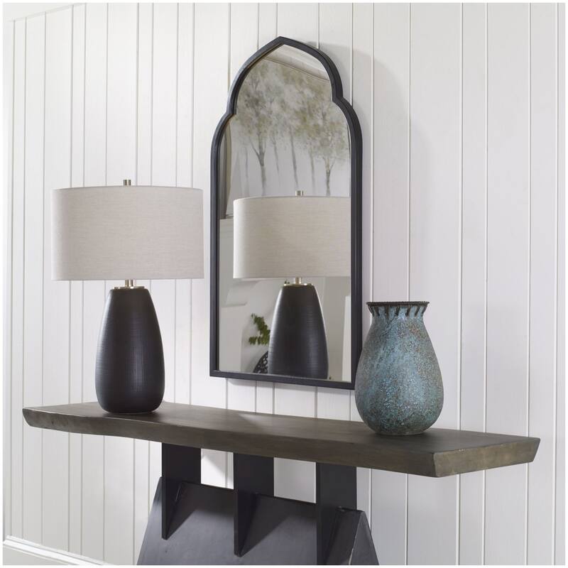 Uttermost 09746 Kenitra 24" W x 40" H Arched Framed Bathroom Mirror