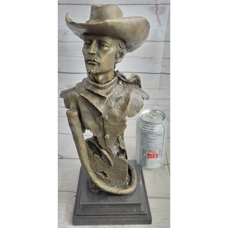 Buffalo Bill Bronze Metal Bust Statue Sculpture Western Signed Original 13 Inches X 6 Inches