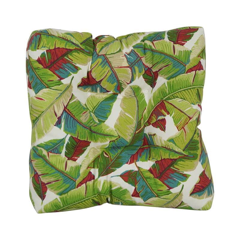 19-inch Square Tufted Indoor/Outdoor Chair Cushion - 19" x 19"