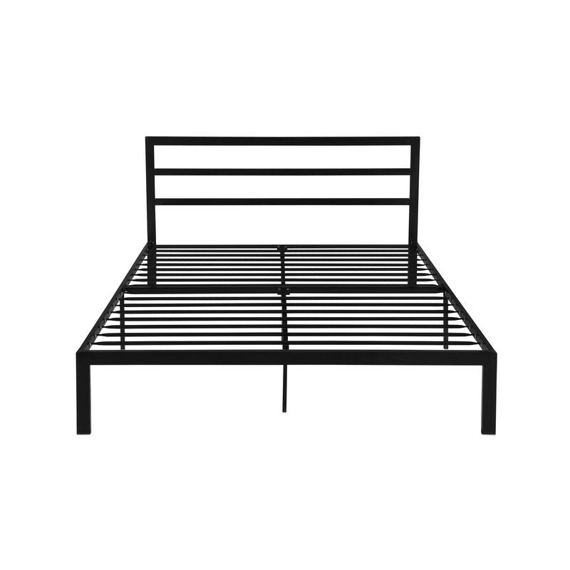 Modern Style Queen Size Metal Bed Frame with Headboard