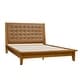 preview thumbnail 4 of 18, Leocadia Mid-century Modern Button-tufted Genuine Leather Solid Wood Platform Bed with Charging Ports by HULALA HOME