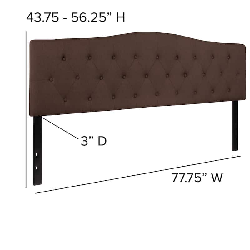 Arched Button Tufted Upholstered Headboard