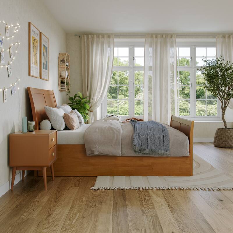 Portland Solid Wood Platform Bed with Matching Footboard and Trundle