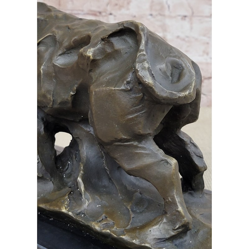 Large Abstract Modern Art Charging Bull Bronze Sculpture Marble Base Figurine