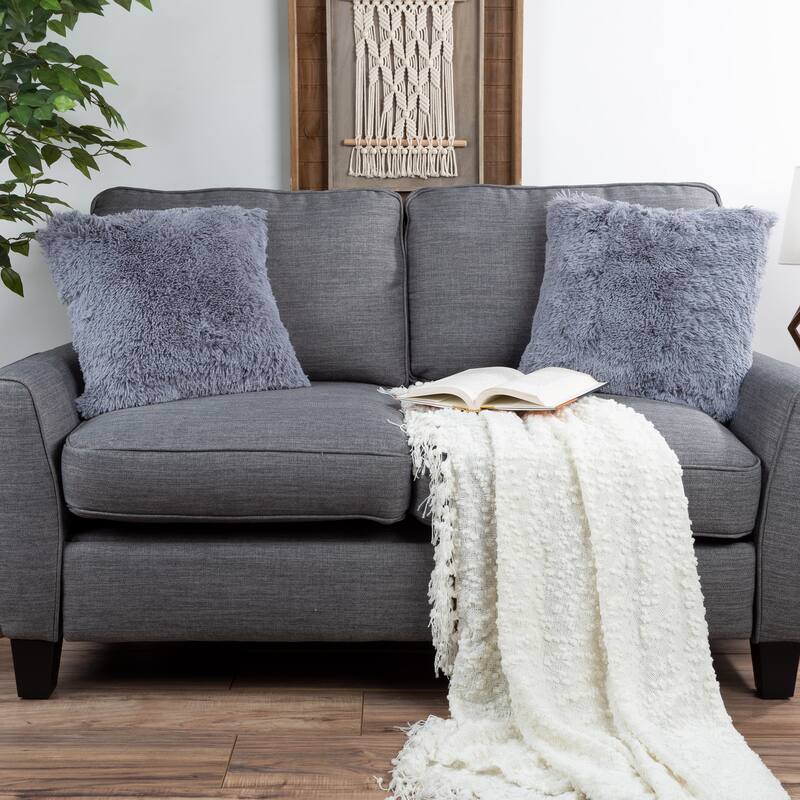 Hastings Home Faux Fur Shag Pillows, Set of 2